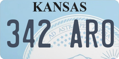 KS license plate 342ARO