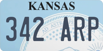 KS license plate 342ARP