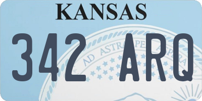 KS license plate 342ARQ