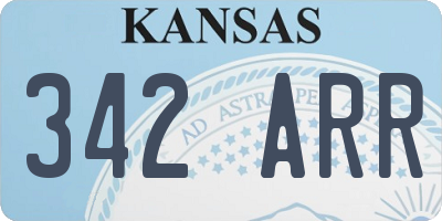 KS license plate 342ARR