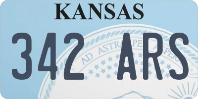 KS license plate 342ARS
