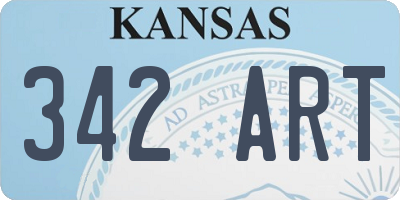 KS license plate 342ART