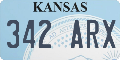KS license plate 342ARX