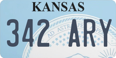 KS license plate 342ARY