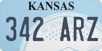 KS license plate 342ARZ