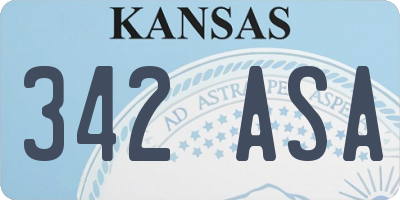 KS license plate 342ASA