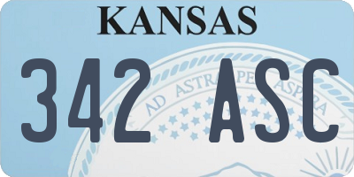 KS license plate 342ASC