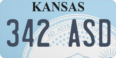 KS license plate 342ASD