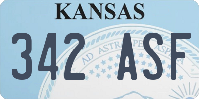KS license plate 342ASF