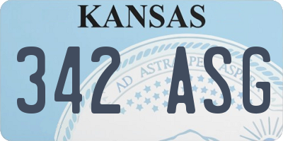 KS license plate 342ASG