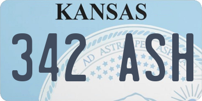 KS license plate 342ASH