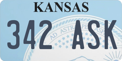 KS license plate 342ASK
