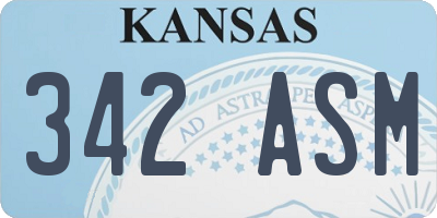 KS license plate 342ASM