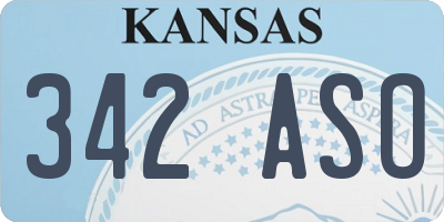 KS license plate 342ASO