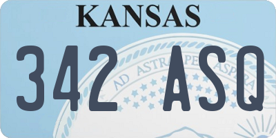 KS license plate 342ASQ