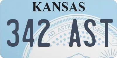 KS license plate 342AST
