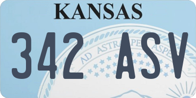 KS license plate 342ASV