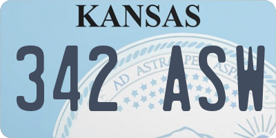 KS license plate 342ASW