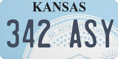 KS license plate 342ASY