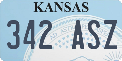 KS license plate 342ASZ
