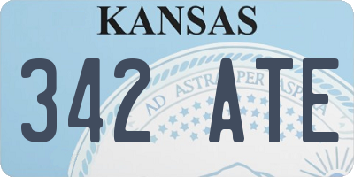 KS license plate 342ATE