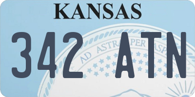 KS license plate 342ATN