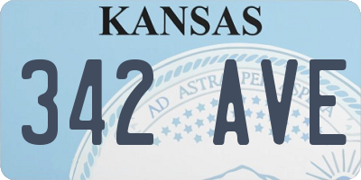 KS license plate 342AVE