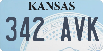 KS license plate 342AVK