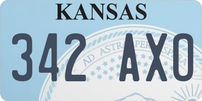 KS license plate 342AXO