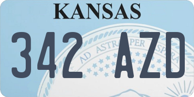KS license plate 342AZD