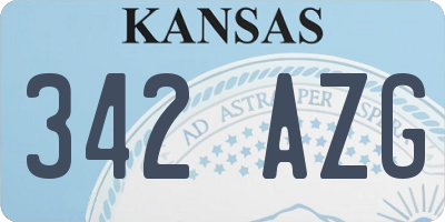 KS license plate 342AZG