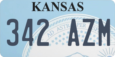 KS license plate 342AZM