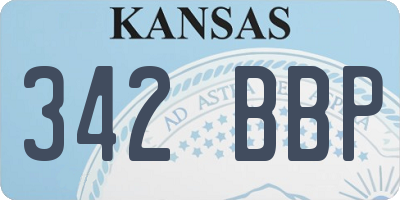 KS license plate 342BBP