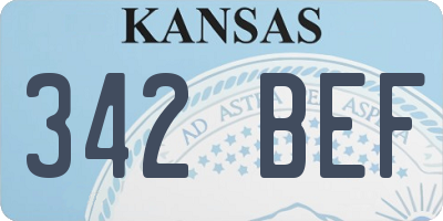 KS license plate 342BEF