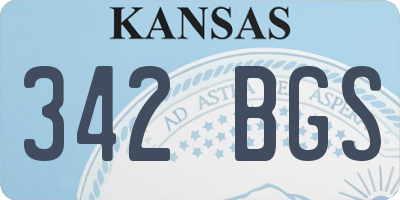 KS license plate 342BGS