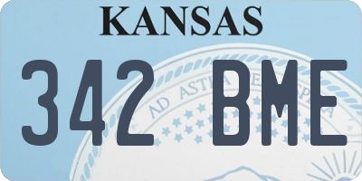 KS license plate 342BME