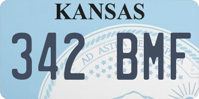 KS license plate 342BMF
