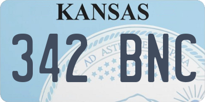 KS license plate 342BNC