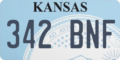 KS license plate 342BNF