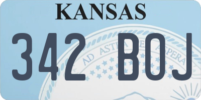 KS license plate 342BOJ