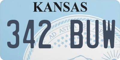 KS license plate 342BUW