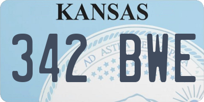 KS license plate 342BWE