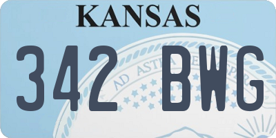 KS license plate 342BWG