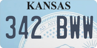 KS license plate 342BWW
