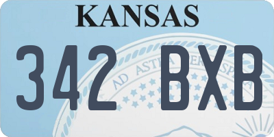 KS license plate 342BXB