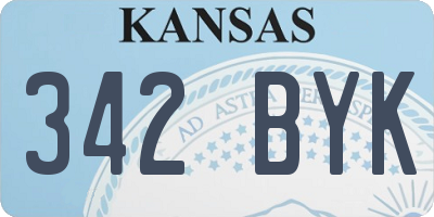 KS license plate 342BYK