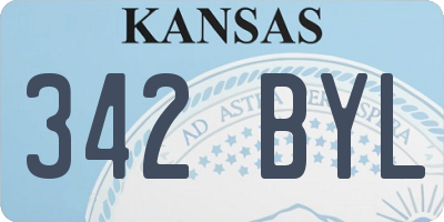 KS license plate 342BYL