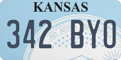 KS license plate 342BYO