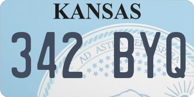 KS license plate 342BYQ