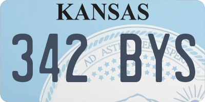 KS license plate 342BYS